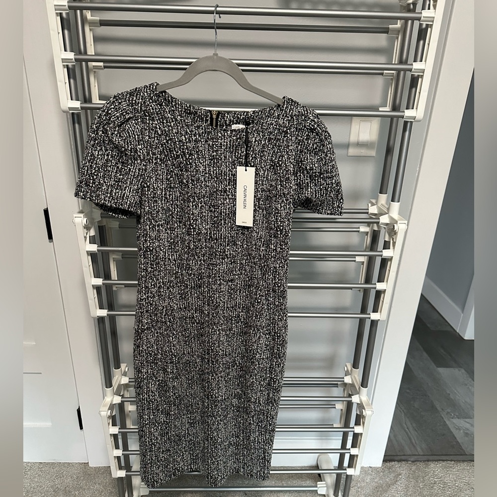 NWT Calvin Klein tweed sheath dress.